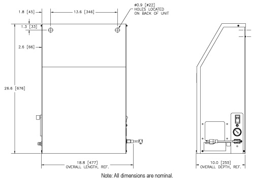 Topaz Oxygen Generator Dimensions